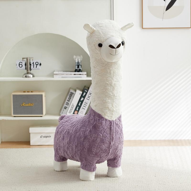 Ghế lạc đà Apaca nhồi bông đáng yêu Ghế sofa hình con cừu trang trí phòng khách phong cách bắc âu hàng nhập khẩu
