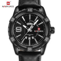 NAVIFORCE Men Watch Date Week Sport Mens Watches Top Brand Luxury Military Army Business Genuine Leather Quartz Male Clock 9117L