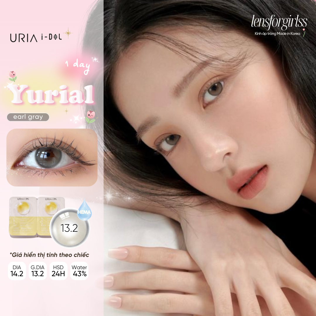 [Mã LazXuHuong02 - giảm 25k đơn từ 199k] Kính áp tròng 1 ngày Yurial Earl Gray chính hãng IDOL LENS 