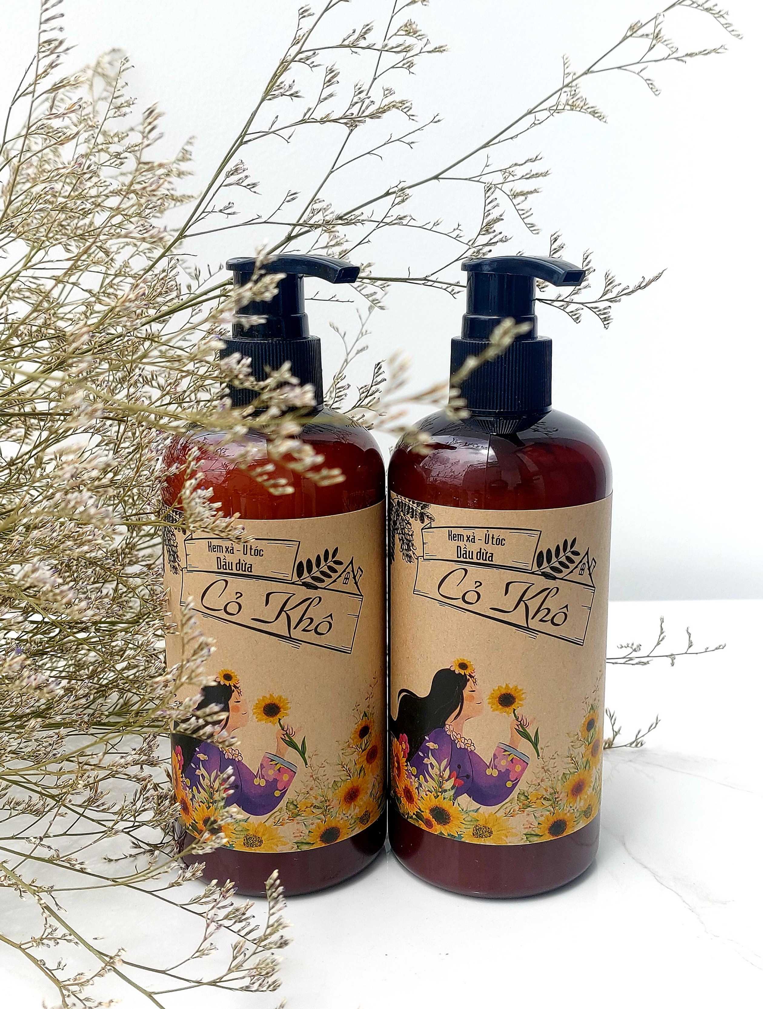 [Hcm](Hàng Chính Hãng) Combo Hai Kem Ủ - Xả Tóc Từ Dầu Dừa Cỏ Khô 300Ml