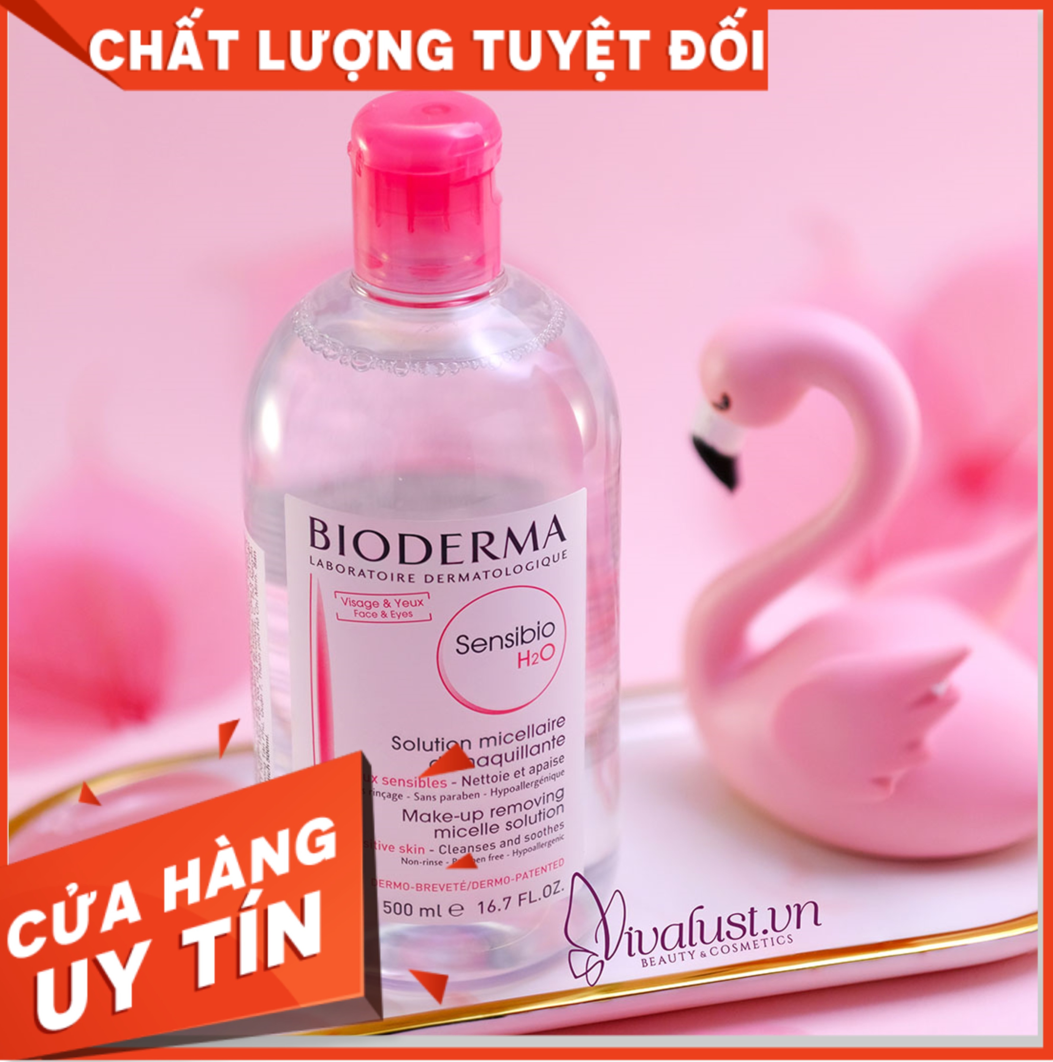 [Hang Hot]Nước Tẩy Trang Bioderma 500Ml Hồng Cho Da Thường Và Da Nhạy Cảm Bioderma Sensibio H2O (Bảo Hành 1 Đổi1)