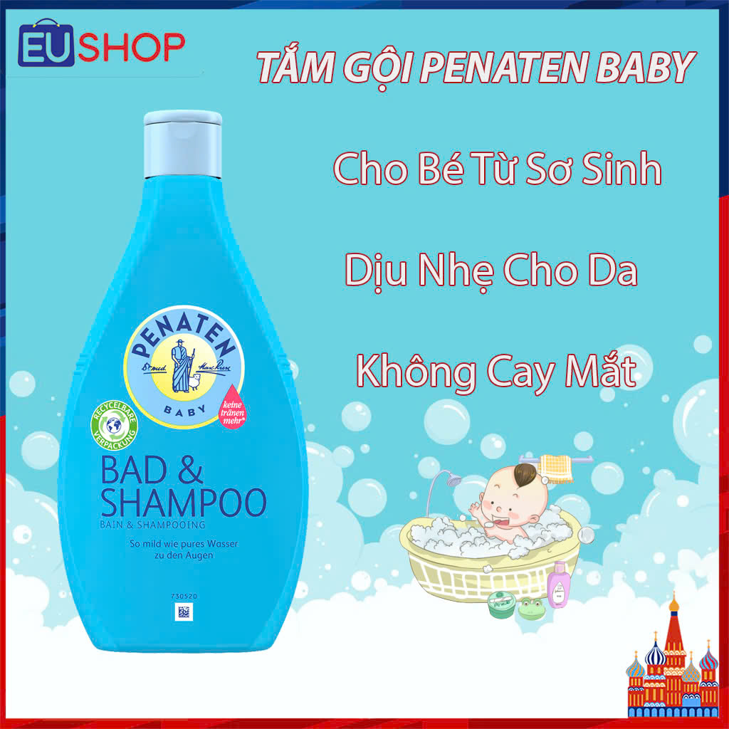 [DATE T8-2027] Sữa tắm gội 2in1 PENATEN - Chống cảm dành cho bé từ sơ sinh chai 400ml