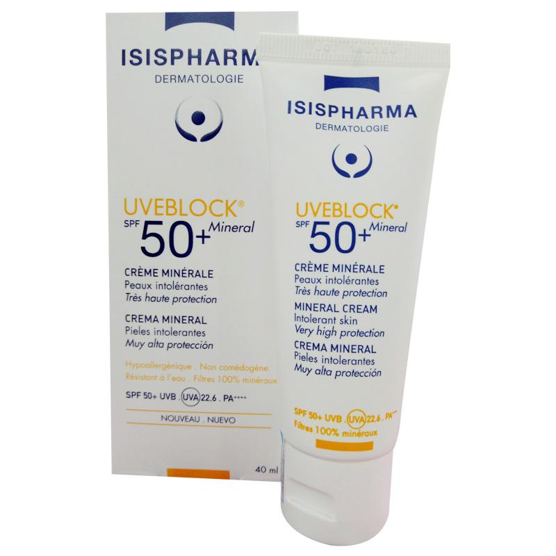 Isis Pharma Kem Chống Nắng Không Màu Dành Cho Da Thường Uveblock Spf50 Mineral Cream 40Ml