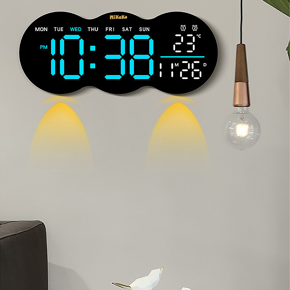 Đồng Hồ Báo Thức Treo Tường Led 3D T-6635 Dùng Decor Trang Trí Phòng Khách Văn PhòngPhòng Gym