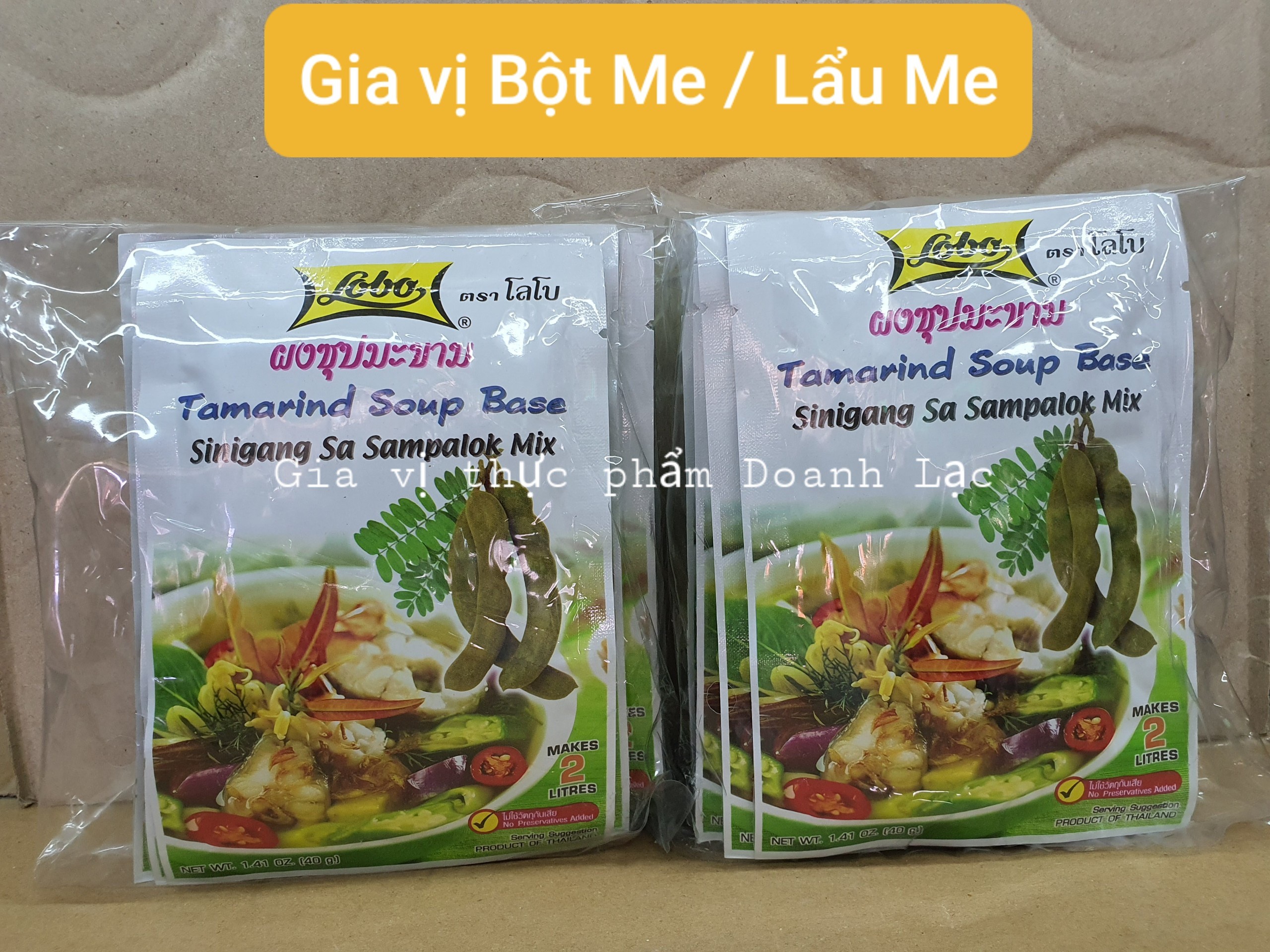 [Lobo Thailand] Gói Gia vị bột me nấu canh chua / Lẩu me 40gr. Sinigang Sa Sampalok Mix 💯 Nhập khẩu chính hãng