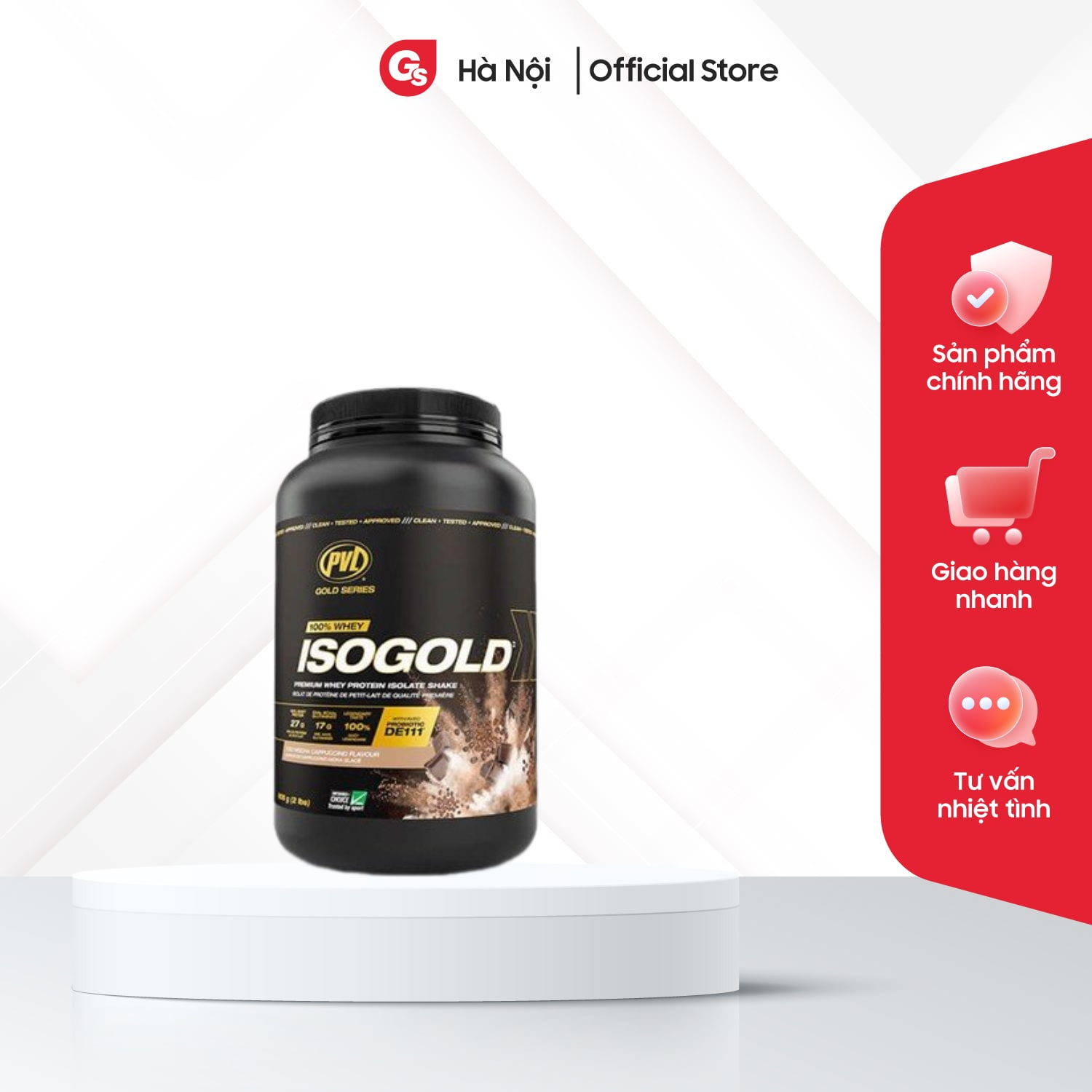 Sữa tăng cơ Pvl Iso Gold Premium Isolate 100% Whey Protein Powder With Probiotic 2 Lbs (908 Gram) nh