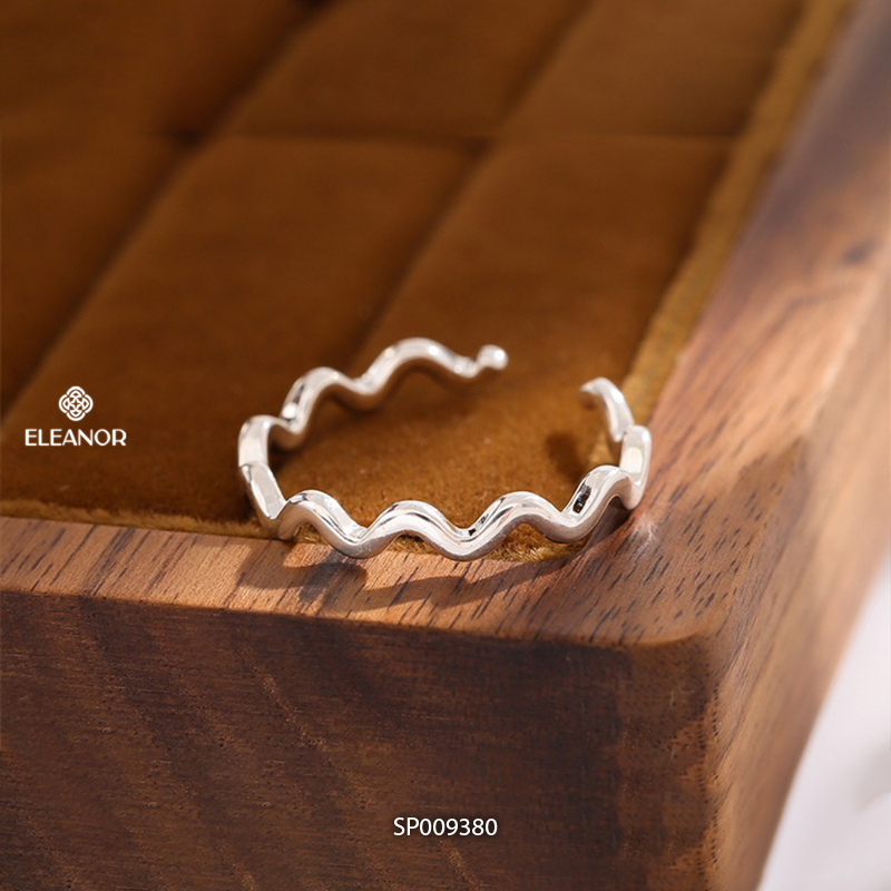 Nhẫn bạc nữ Eleanor Accessories gợn sóng basic phụ kiện trang sức nhẫn bạc 925 9380