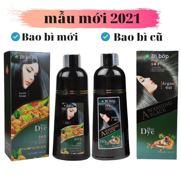 Dầu Gội Đen (Nâu) Thảo Dược Bibop Nhật Bản - Gội Là Đen(Nâu) (Chai 500Ml)