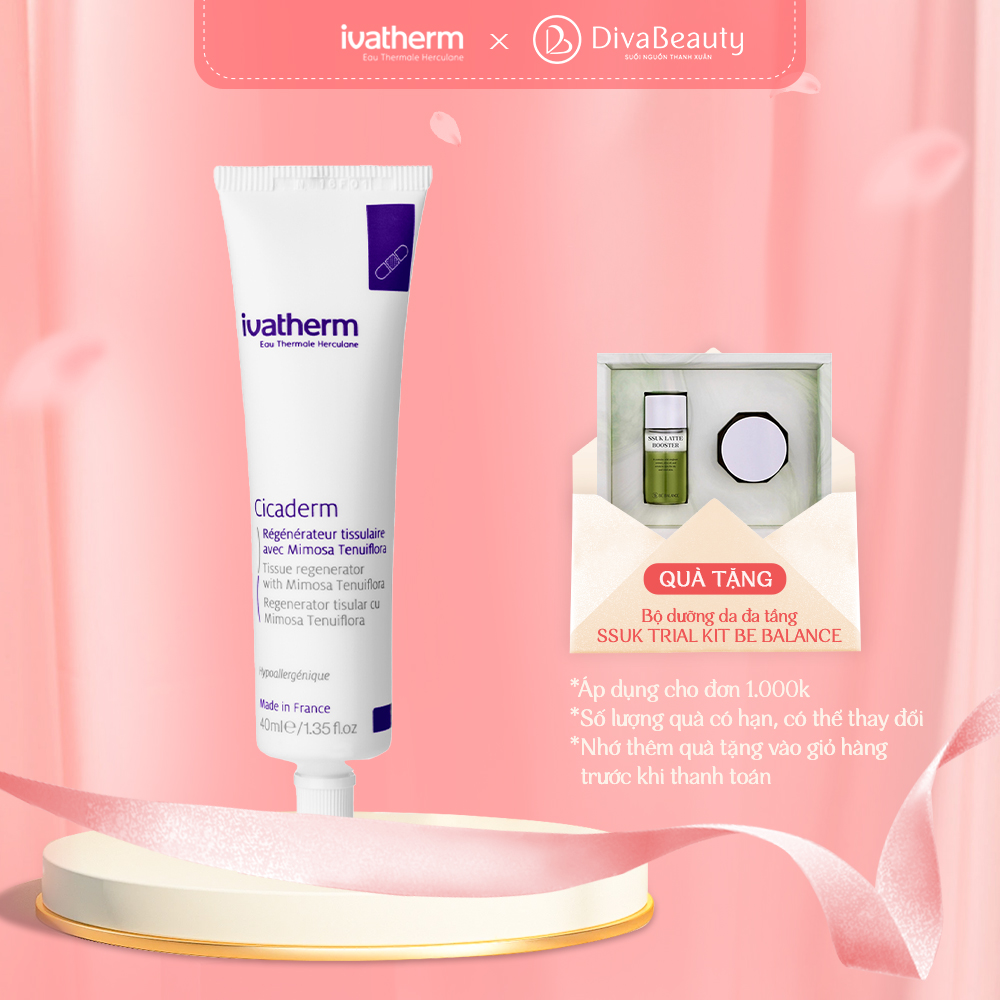 Kem tái tạo da và ngăn ngừa sẹo Ivatherm Cicaderm Cream (40ml)