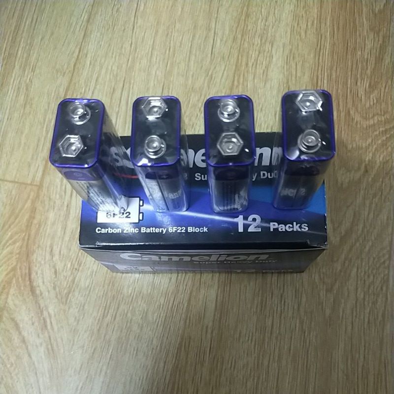 {Hàng chính hãng] Hộp 12 Viên Pin Vuông 9V Camelion 6F22 Battery