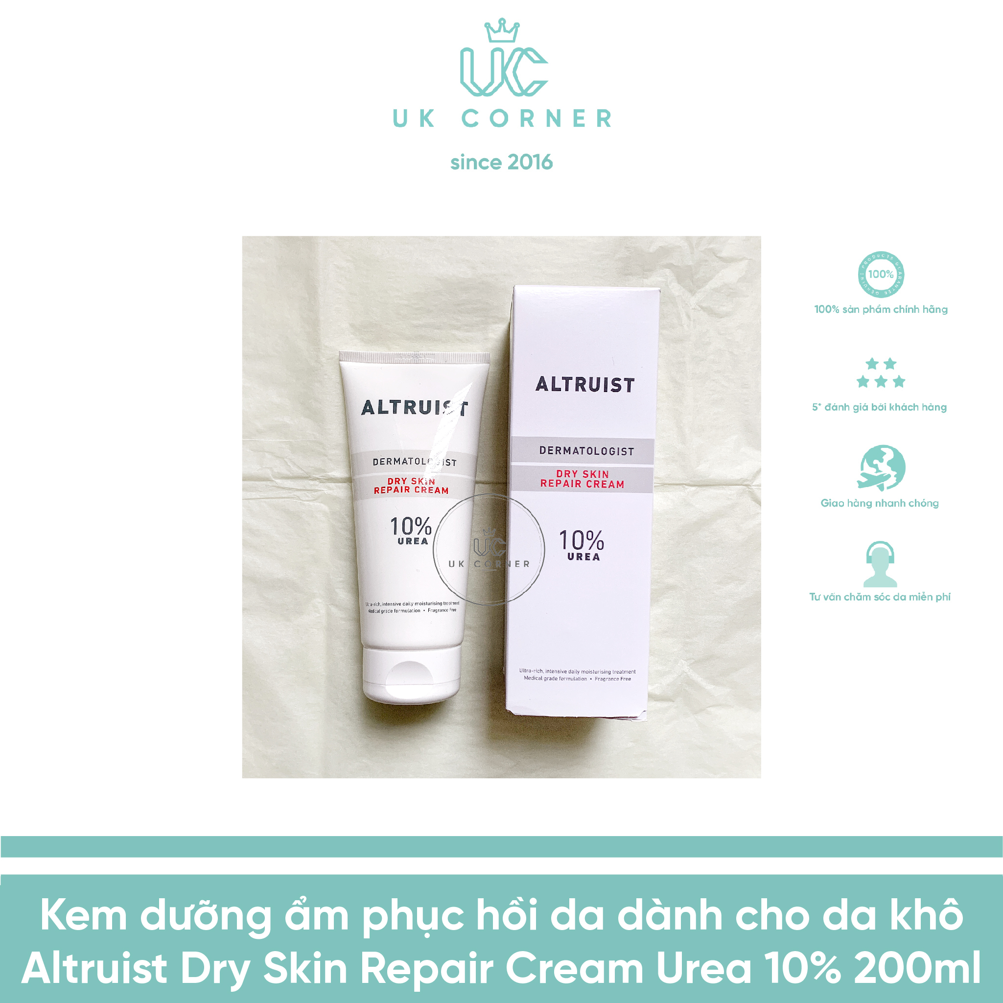 Kem Dưỡng Ẩm Phục Hồi Da Dành Cho Da Khô Altruist Dry Skin Repair Cream Urea 10% 200Ml