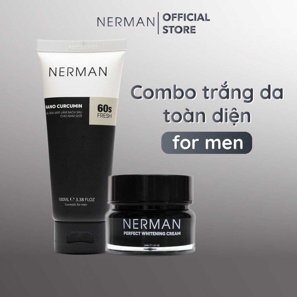 Combo Trắng Da Cho Nam Nerman Perfect Whitening 30Ml