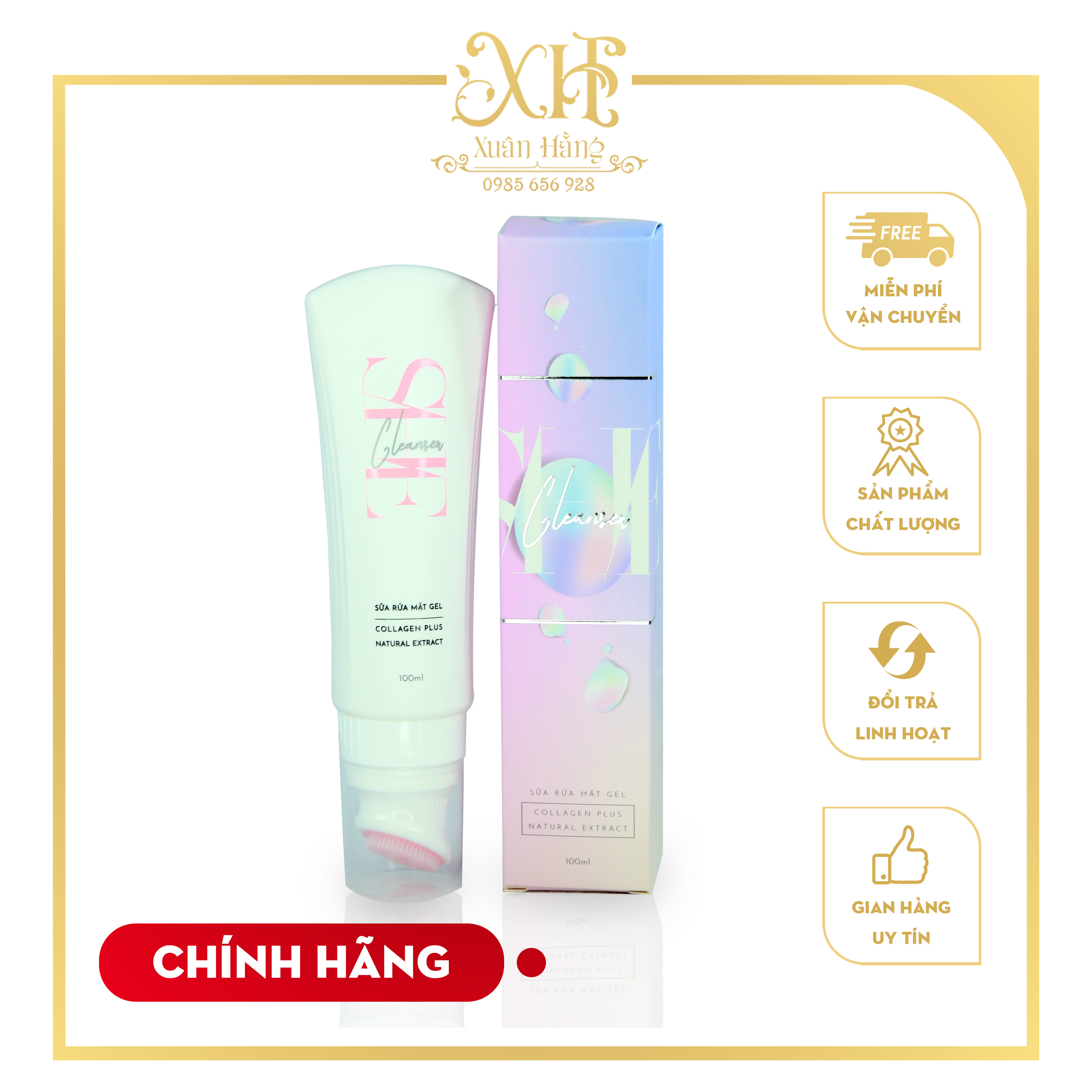 [Free Ship] Sữa Rửa Mặt Ngăn Ngừa Mụn - Kiềm Dầu - Se Khít Lỗ Chân Lông - Bổ Sung Collagen She Cleaner - Xuân Hằng Shop