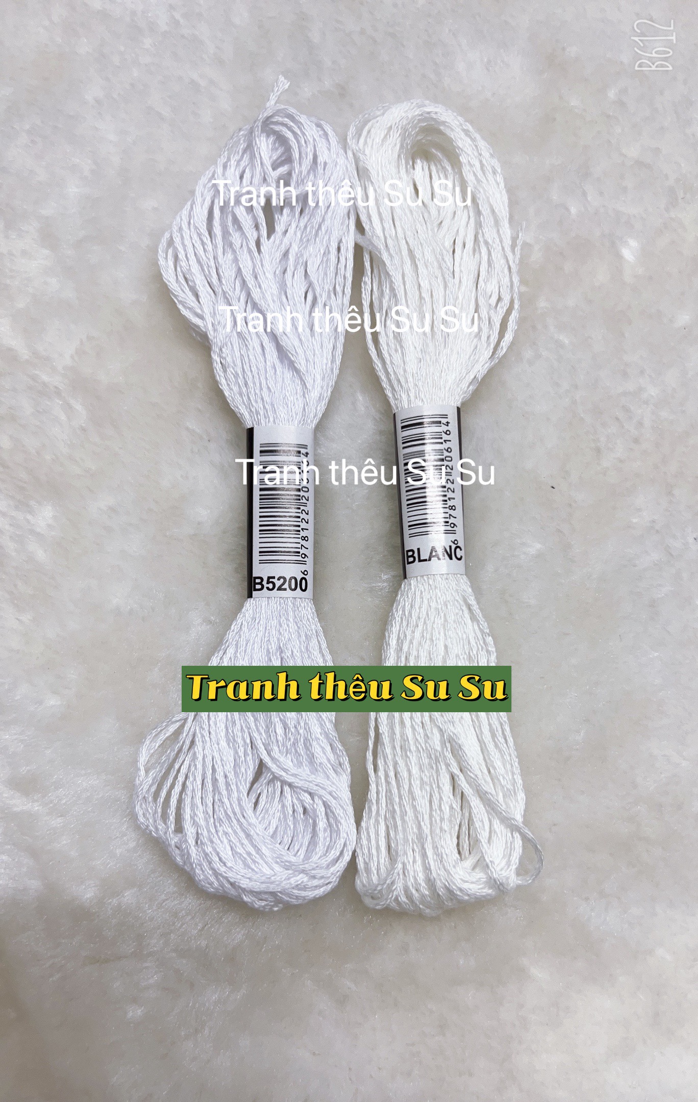 Chỉ cotton thêu tranh chữ thập mã theo DMC mã B5200 Ercu Blance
