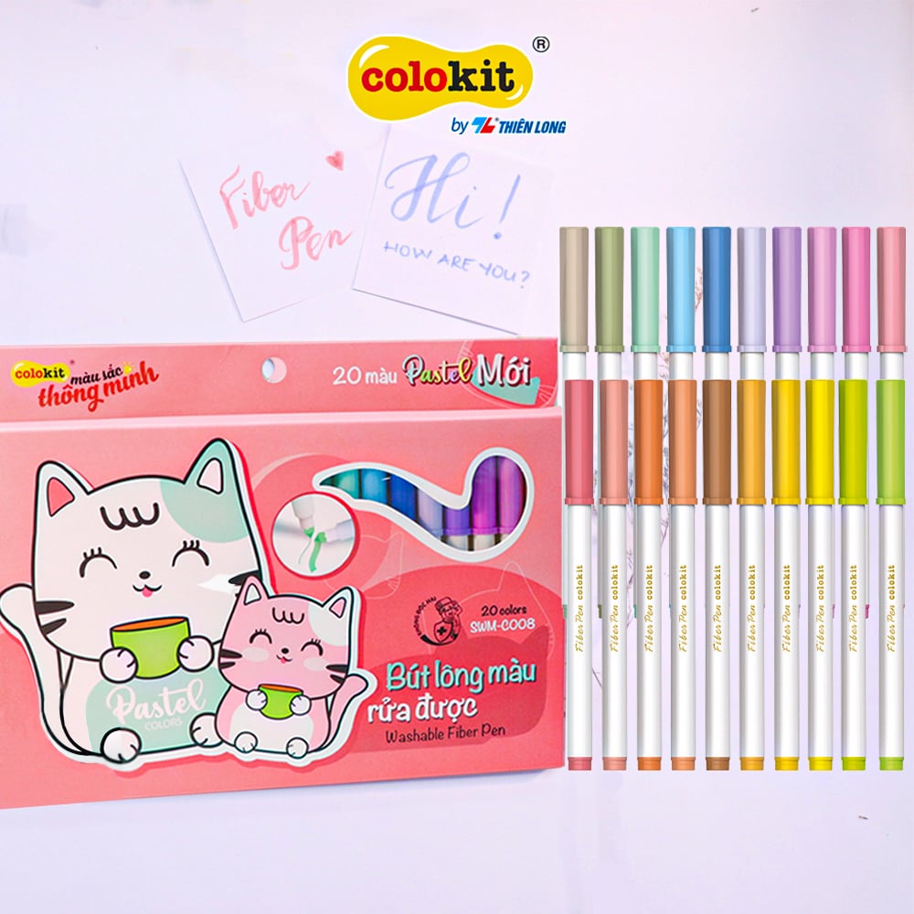 [Có Quà Tặng Kèm]Bút lông màu fiber pen bộ 20 màu 20 màu pastel 36 màu Nét Mảnh Nét  tiết kiệm được 