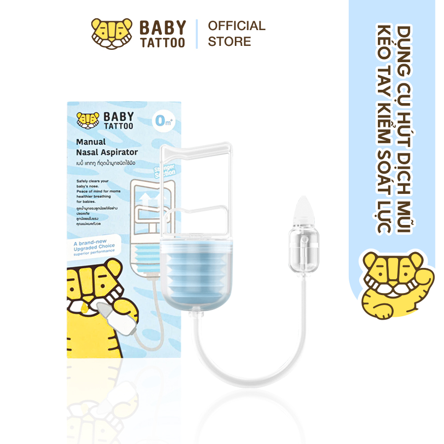 BABY TATTOO Dụng Cụ Hút Dịch Mũi Kéo Tay Kiếm Soát Lực Đầu Hút Silicone Mềm An Toàn Cho Bé