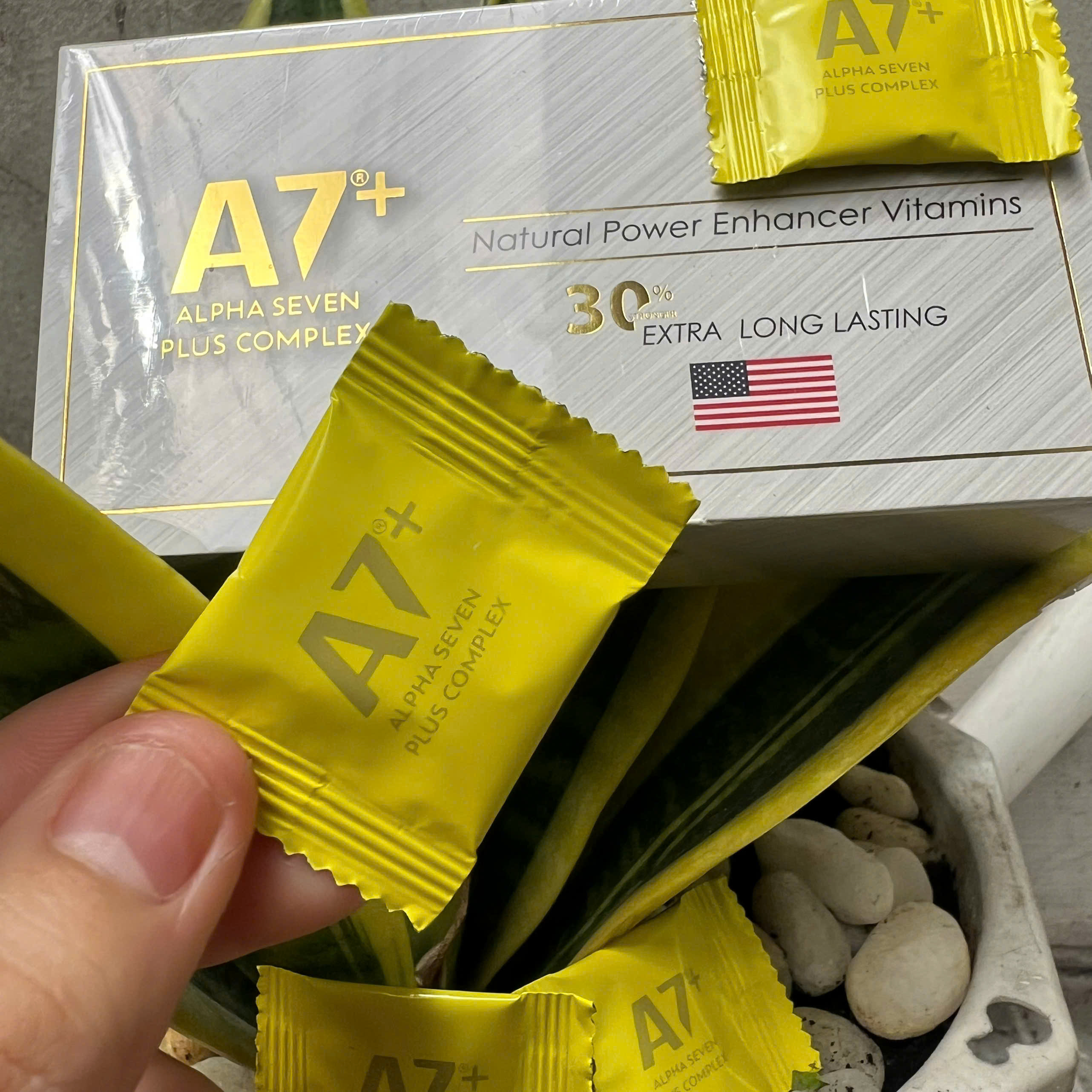 1 Hộp 10 Viên Kẹo Hồng Sâm A7 Anpha vị Chanh USA Cao Cấp - Cực Mạnh - Date Mới Nhất