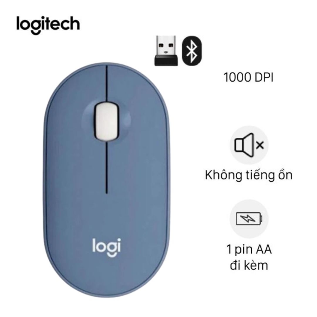 [ LazMaII CHÍNH HÃNG ] Chuột không dây Logitech Pebble M350 - Kết nối Bluetooth/ USB 2.4GHz thiết kế