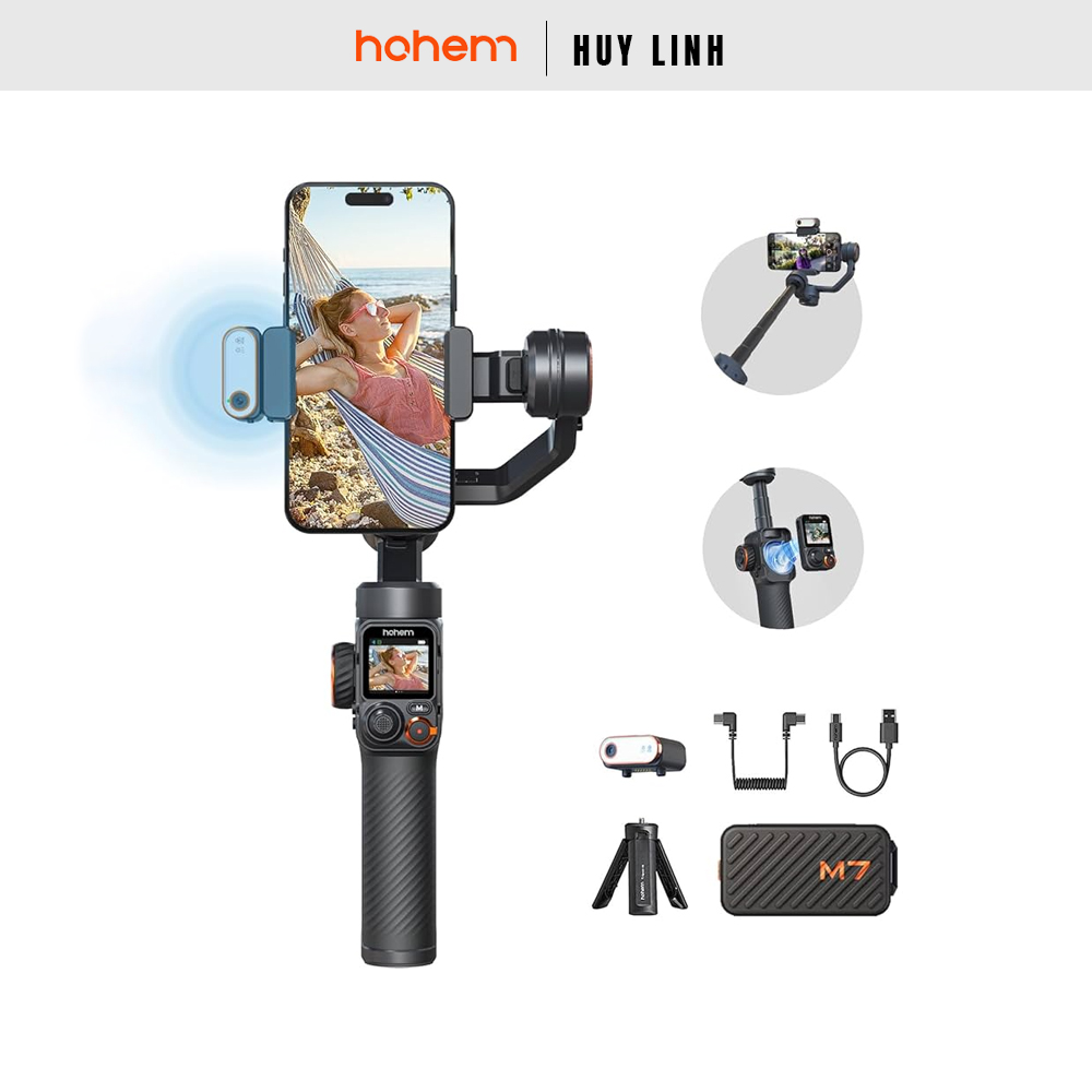 Hohem iSteady M7 Gimbal chống rung cho điện thoại Smartphone tích hợp AI remote điều khiển từ xa