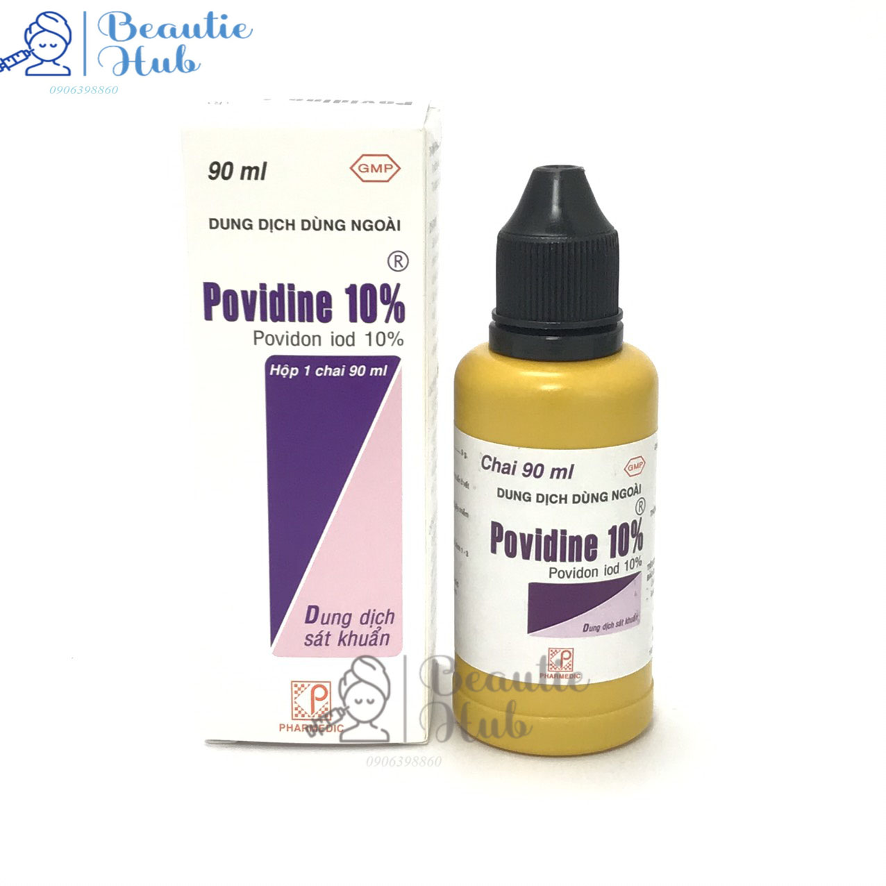 Dung dịch sát khuẩn phẫu thuật Povidine 10% 90ml povidon dùng ngoài da