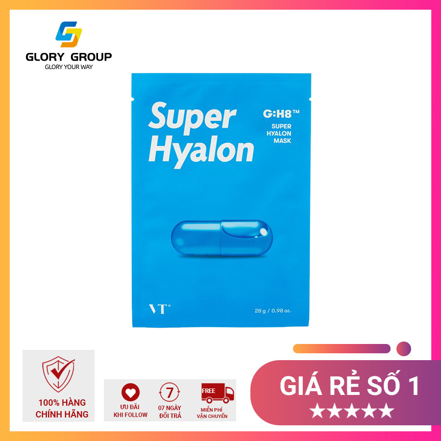 Mặt Nạ Một Miếng Cao Cấp Cấp Nước Dưỡng Ẩm Chuyên Sâu Vt Super Hyalon Cấp Nước Tức Thì Duy Trì Làn Da Ẩm Mịn Suốt Ngày Dài Chính Hãng