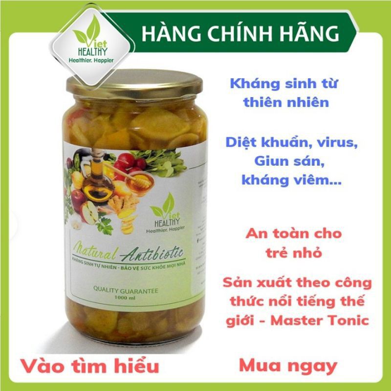 Giấm Táo Ngâm Gia Vị Viet Healthy 1L - Kháng Sinh Tự Nhiên Trẻ Em Viethealthy - Giúp Chống Viêm Hỗ Trợ Miễn Dich.