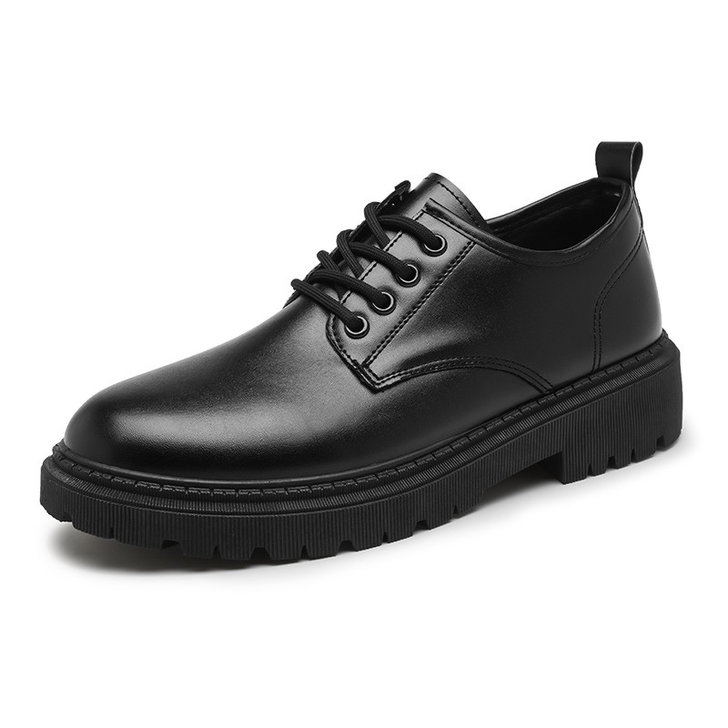 ㍿✧  Giày chunky derby da cột dây thời trang giày da tây nam lì chống nhăn đế chunky thời trang