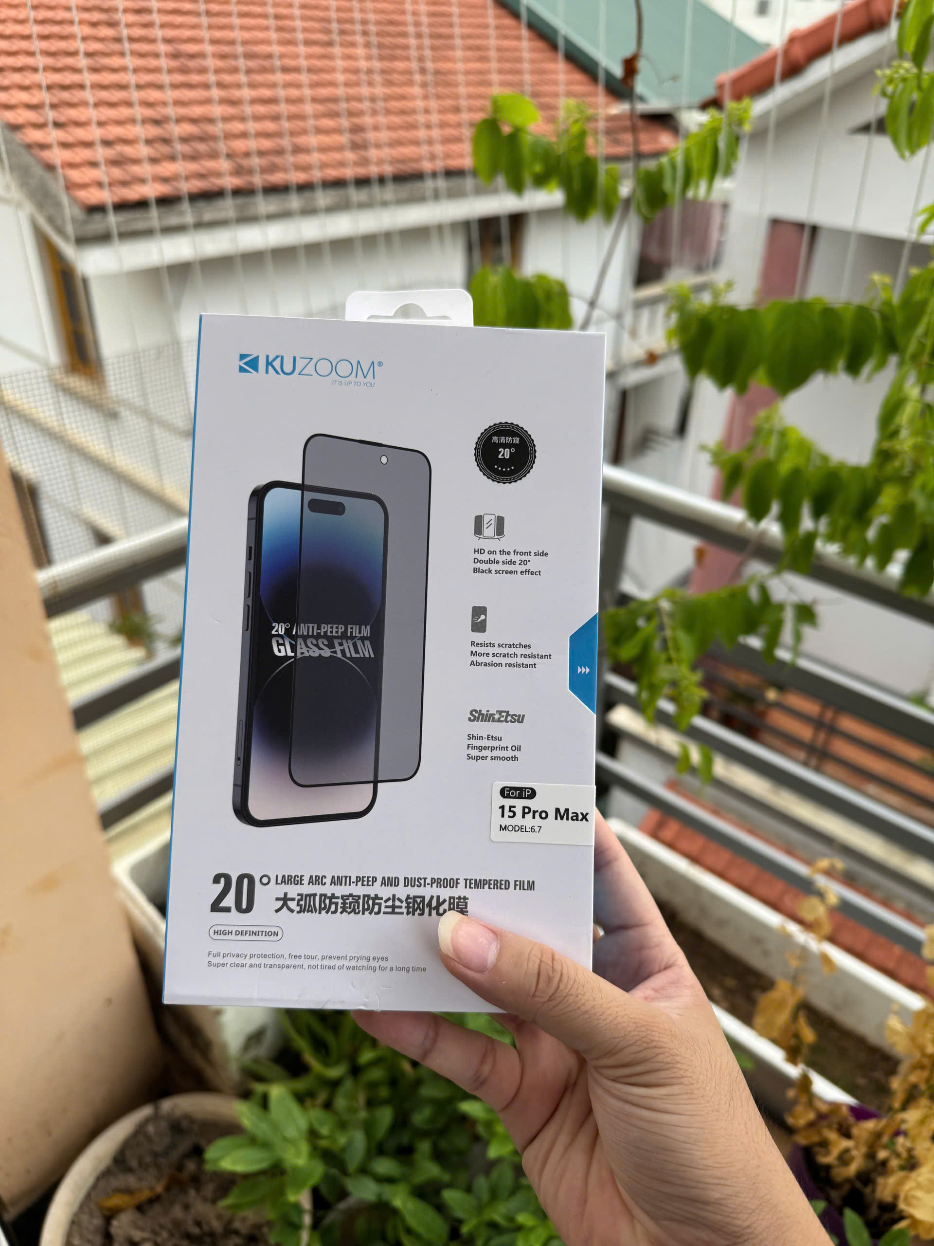 Kính cường lực KUZOOM Chính Hãng Cao Cấp cho iPhone 16 Pro Max 15 Pro Max 14 Pro Max 13 Pro Max 13 1