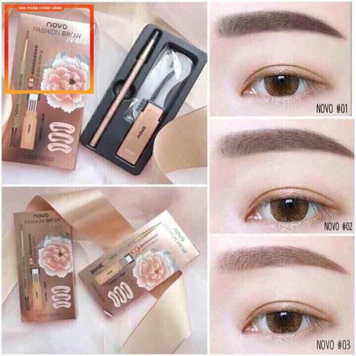COMBO 10 HỘP CHÌ VÀ KHUÔN KẺ MÀY NOVO CAO CẤP