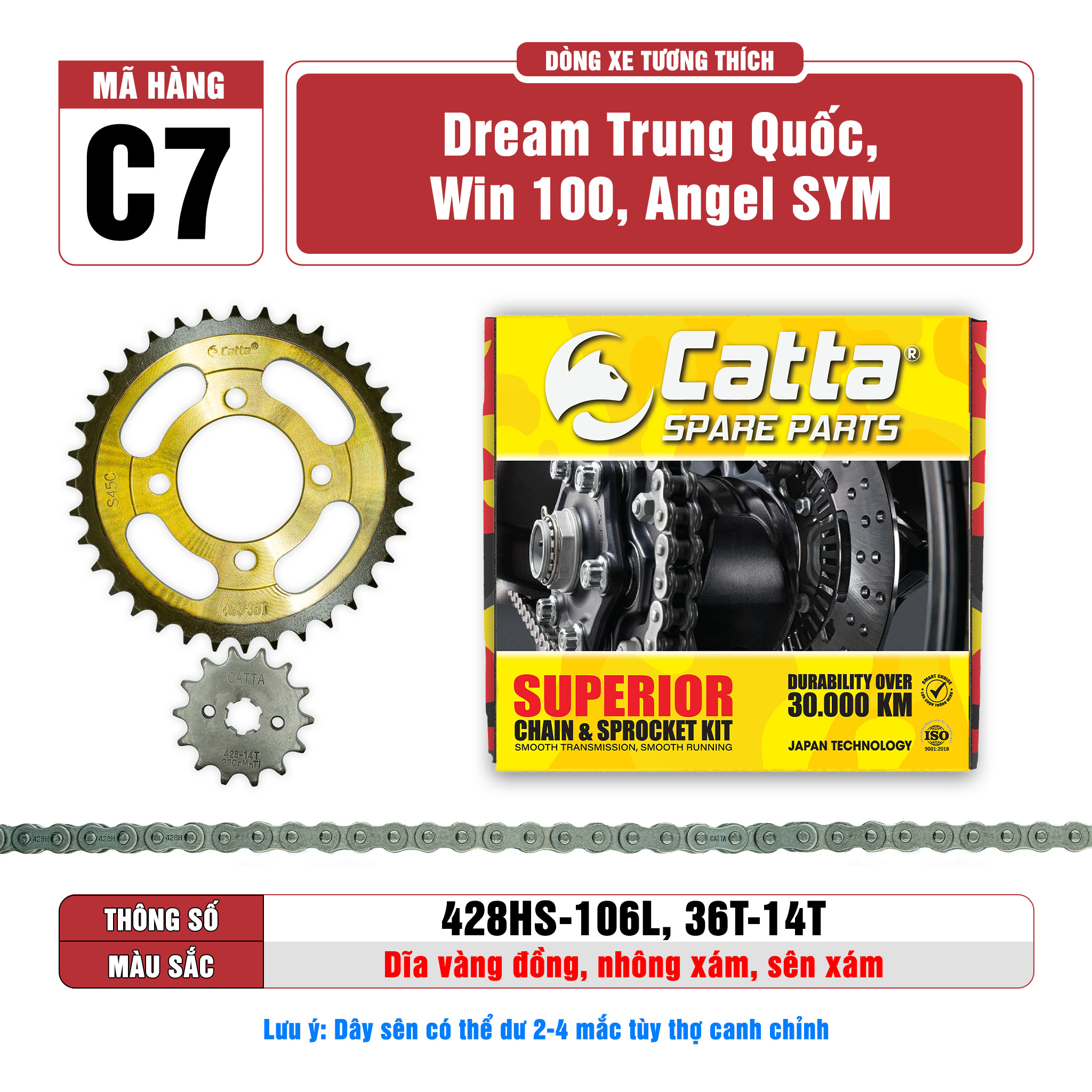 Nhông Sên Dĩa DREAM CUB Xe 67/70 CITI WIN 100 ANGLE Sên 9 Li/10 Ly Gia Nhiệt Nhiều Tầng-NSD Xe Máy C