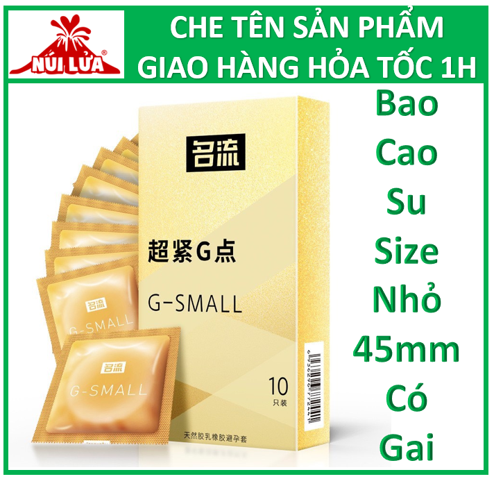 Bao cao su gai size nhỏ 45mm G-SMALL bcs size nhỏ siêu mỏng chống xuất tinh sớm kéo dài thời gian