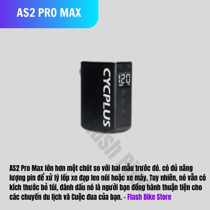 Bơm Điện Xe Đạp CYCPLUS AS2 Pro / ProMax Tiny Pump Cube Trọng Lượng Siêu Nhẹ 97g Tương Thích Van Pre