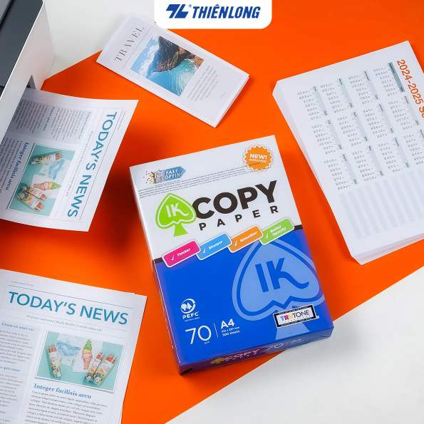 01 RAM 500 TỜ GIẤY A4 70GSM IK COPY CHÍNH HÃNG GIẤY IN & PHOTOCOPY ĐẸP