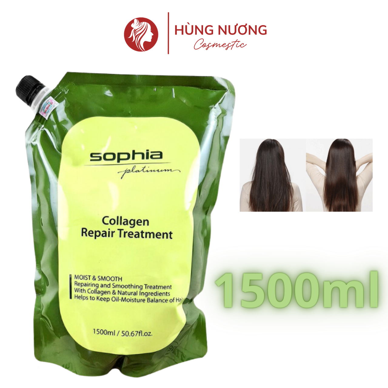 Ủ tóc Collagen Sophia phục hồi tóc hư tổn siêu mềm mượt chuẩn salonKem ủ tóc Collagen Sophia Dầu hấp