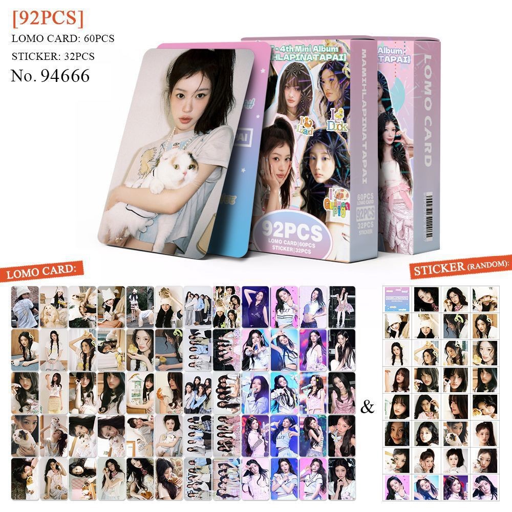 Set 60 lomo card và 32 sticker ILLIT cute 2026
