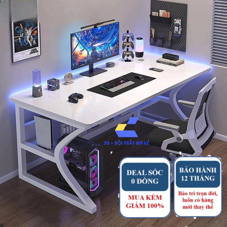 Bàn làm việc Bàn Học Bàn Gaming chữ U K Z chân sắt sơn tĩnh điện chống xước đa năng có kệ gỗ DS Futu