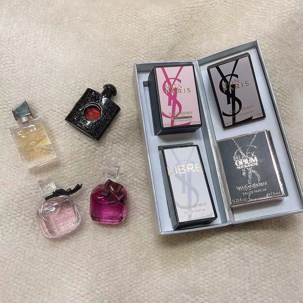 [HCM]Set Nước Hoa YSL Saint Laurent Phiên bản Q Black Opium Reversal Paris Free Water Hộp quà 75ml x4