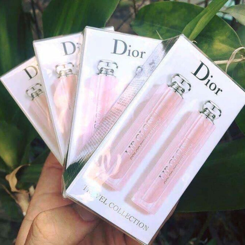 [Hcm]Set 2 Cây Son Dưỡng Có Màu Dior Lip Glow (Pink 001 - Coral 004) Authentic