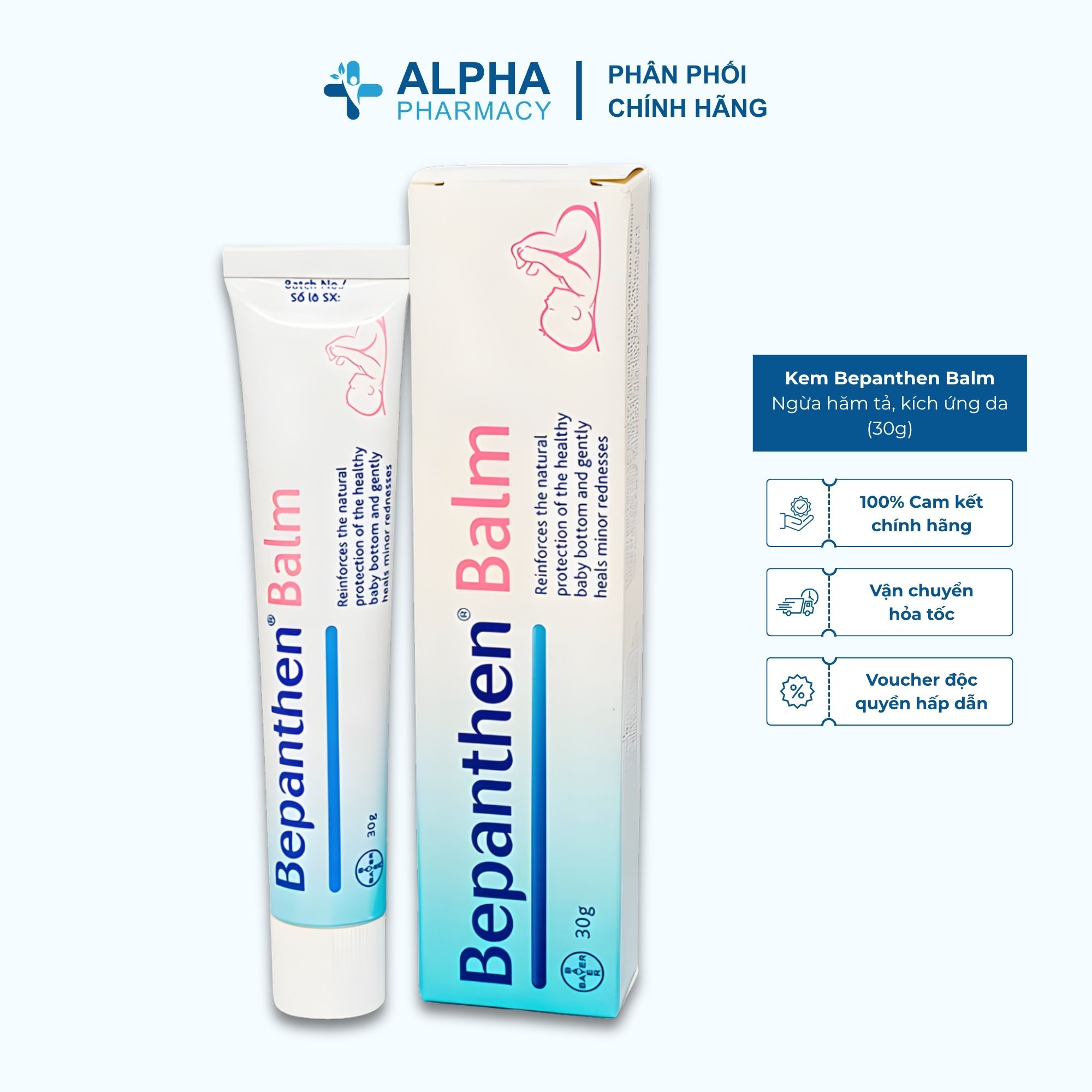 Kem Bepanthen Balm Ngừa Hăm Tã Kích Ứng Da Cho Bé - 30g