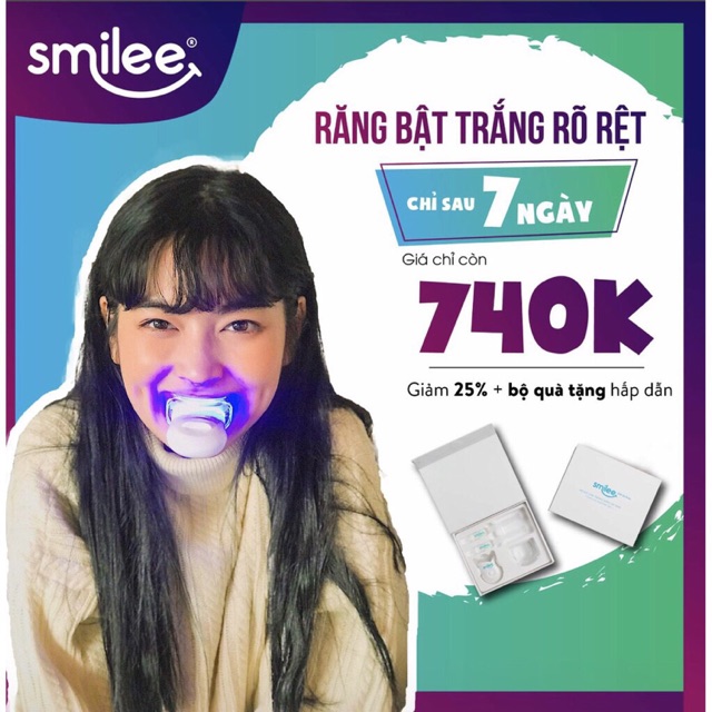 Bộ Tẩy Trắng Răng Smilee Usa Trắng Răng 7 Ngày Loại Bỏ Mảng Bám An Toàn Tiện Lợi Dễ Dùng Hiệu Quả