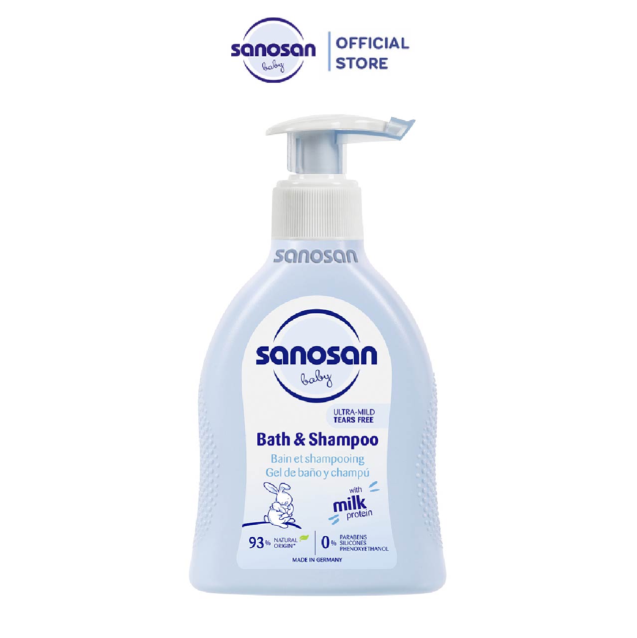 Sữa tắm gội Sanosan Baby với protein sữa thủy phân 0M+ 200ml