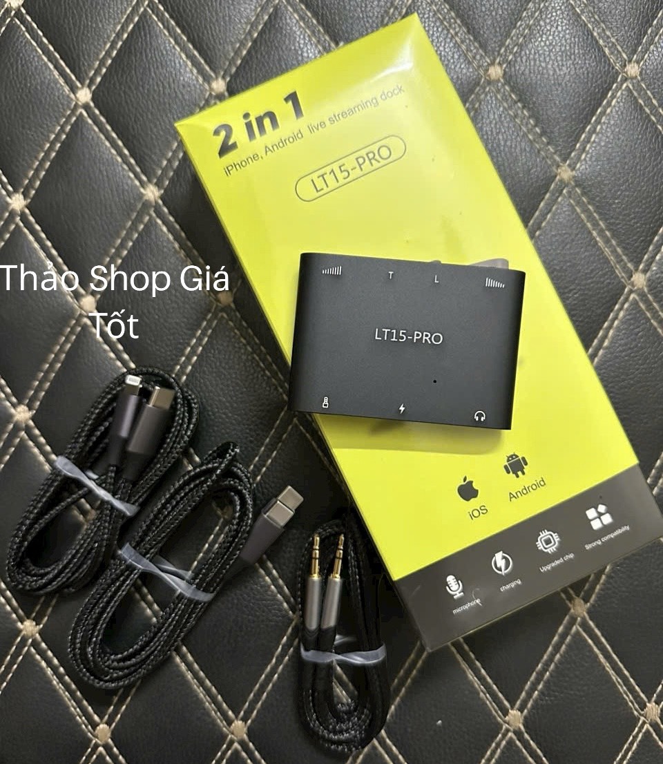 Box livestream STEREO mới nhất LT15 PRO bản nâng cấp 2024 Dùng cho IP và Type C đầy đủ dây kết nối