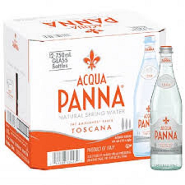 Thùng nước khoáng thiên nhiên không ga Acqua Panna 750ml tương đương 12 chai thủy tinh nhập khẩu Ita