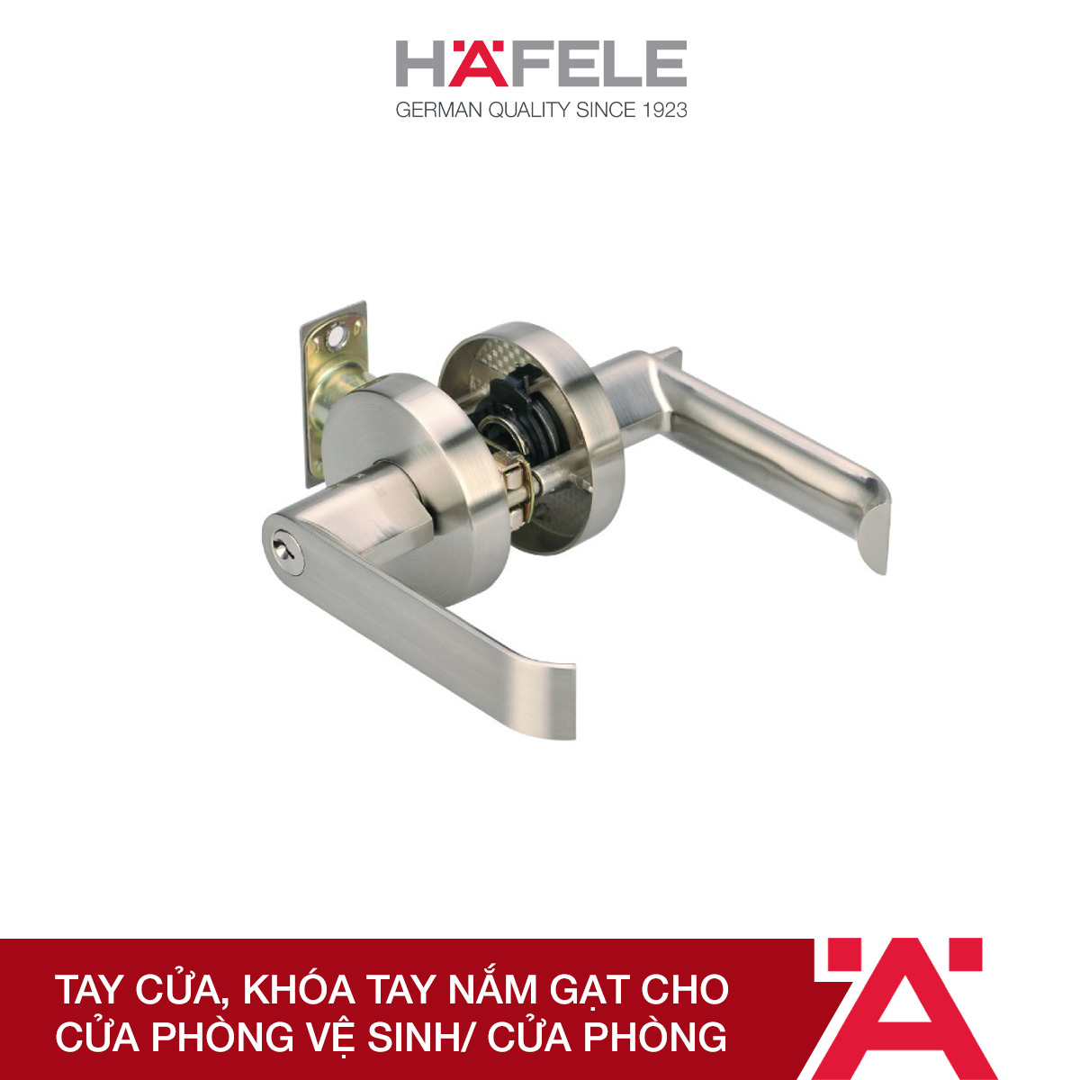 Tay cửa Khóa tay nắm gạt cho cửa phòng vệ sinh/ Cửa phòng Hafele 911.63.226/ 911.63.222