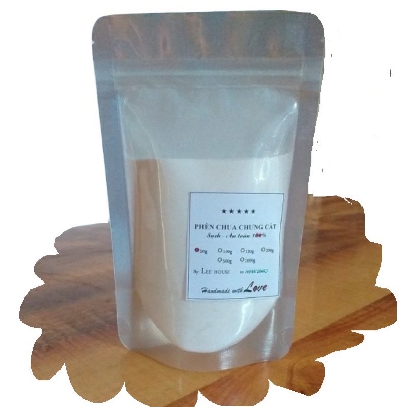 [HCM]❤️❤️ Gói 50gr Bột phèn chua chưng cất nguyên chất (Phèn phi) [ Ảnh Thật ]