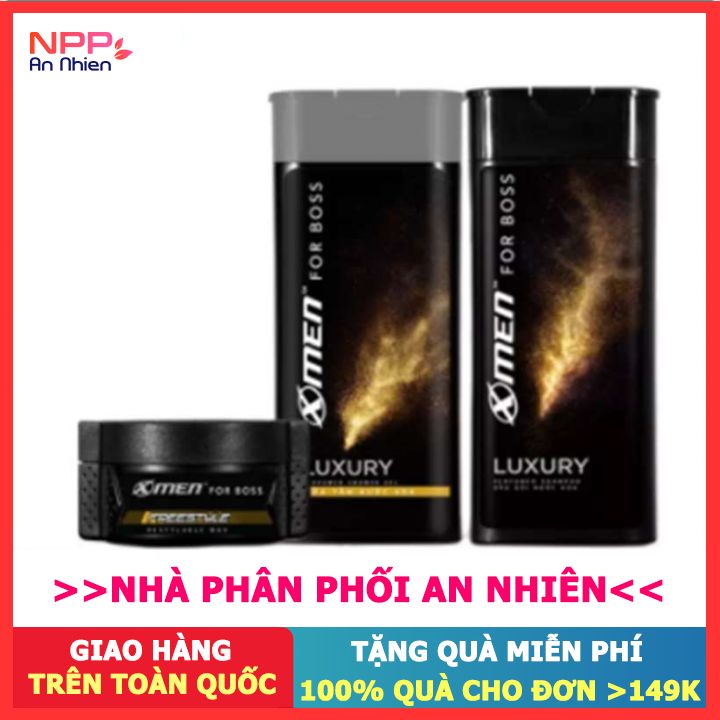 Combo Tắm Gội Và Wax Vuốt Tóc X - Men For Boss Luxury (180G+180G+70G) - Npp An Nhiên