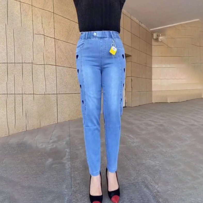 Quần bò nữ evelyne quần jean nữ cạp cao Hàn Quốc thiết kế đủ size từ 44 70kg QS25