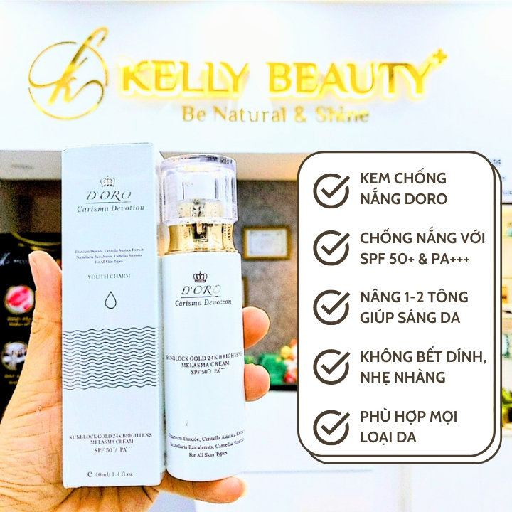 Kem Chống Nắng Vật Lý Doro - Spf 50+ Pa+++ Nâng 1 - 2 Tông Da Trắng Sáng Tự Nhiên Chống Thấm Nước Không Gây Bết Dính & Phù Hợp Mọi Loại Da