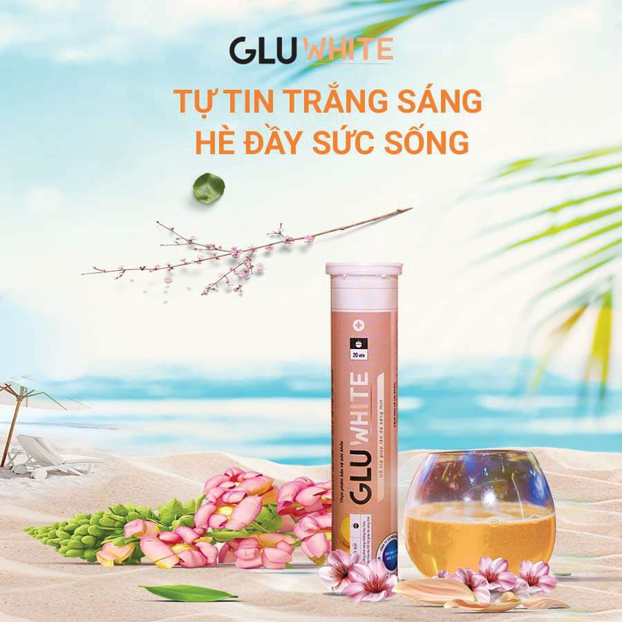 [ Hot ] Trắng Da Chỉ Sau 3 - 7 Ngày Sử Dụng Glu White ( Hộp/20 Viên ) - Đột Phá Viên Sủi Trắng Da Tại Việt Nam