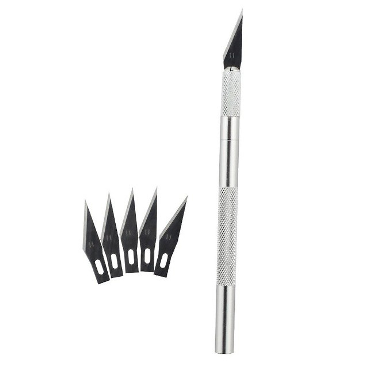 Dao điêu khắc dao trổ cán bạc tặng kèm 5 lưỡi dự phòng ct